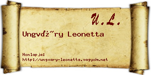 Ungváry Leonetta névjegykártya
